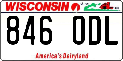 WI license plate 846ODL