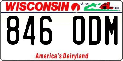 WI license plate 846ODM