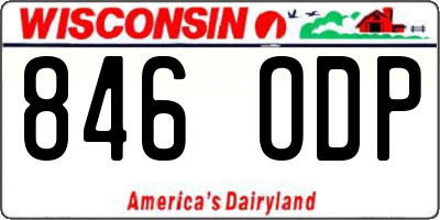 WI license plate 846ODP