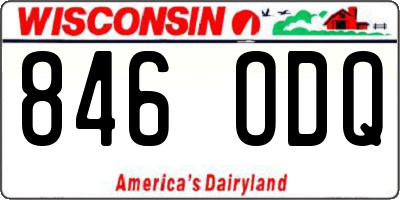WI license plate 846ODQ