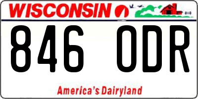 WI license plate 846ODR