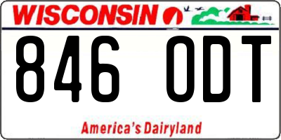 WI license plate 846ODT