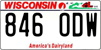 WI license plate 846ODW