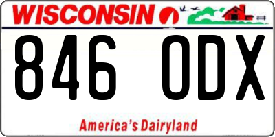 WI license plate 846ODX