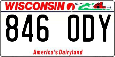 WI license plate 846ODY