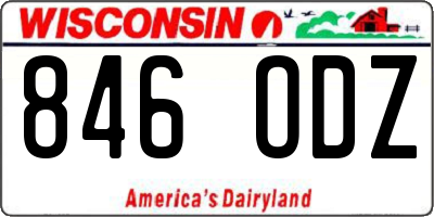 WI license plate 846ODZ
