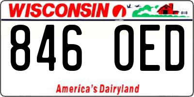 WI license plate 846OED