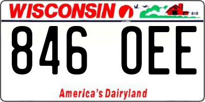 WI license plate 846OEE