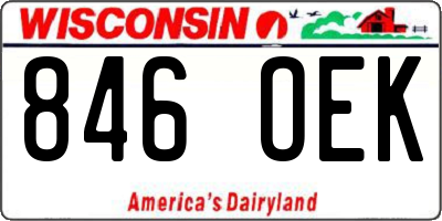 WI license plate 846OEK