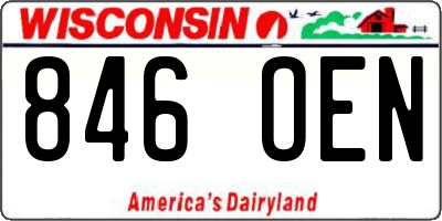 WI license plate 846OEN