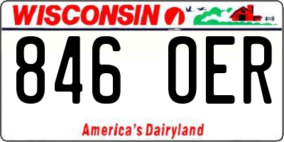 WI license plate 846OER
