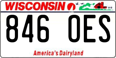 WI license plate 846OES