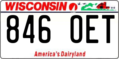 WI license plate 846OET