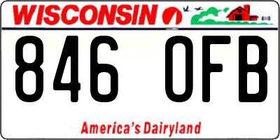 WI license plate 846OFB