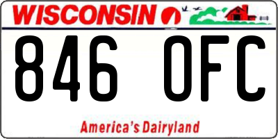 WI license plate 846OFC