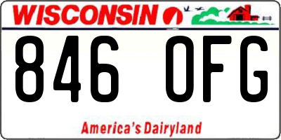 WI license plate 846OFG