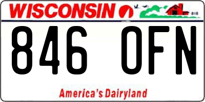 WI license plate 846OFN