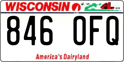 WI license plate 846OFQ