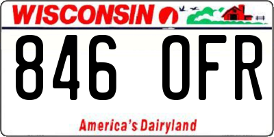 WI license plate 846OFR