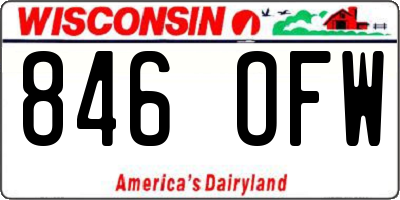 WI license plate 846OFW