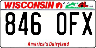 WI license plate 846OFX