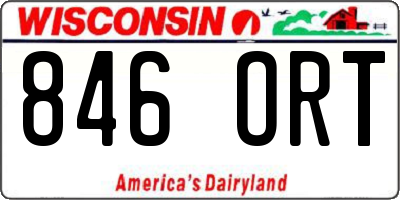 WI license plate 846ORT
