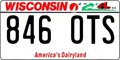 WI license plate 846OTS