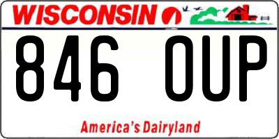 WI license plate 846OUP