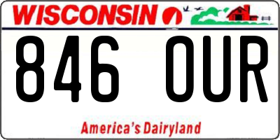 WI license plate 846OUR
