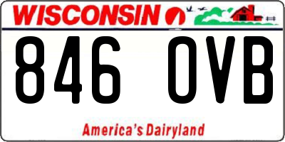 WI license plate 846OVB