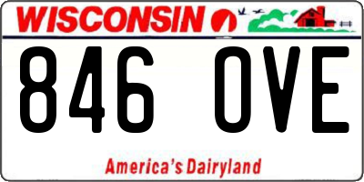 WI license plate 846OVE