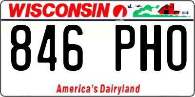 WI license plate 846PHO