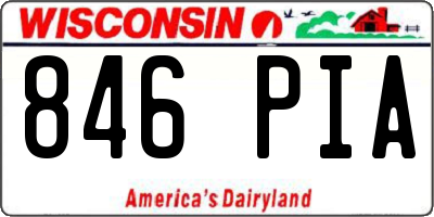 WI license plate 846PIA