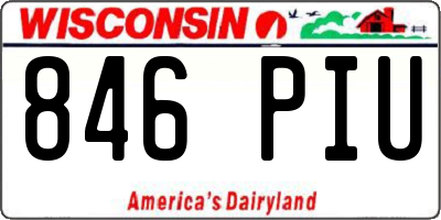 WI license plate 846PIU