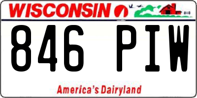 WI license plate 846PIW