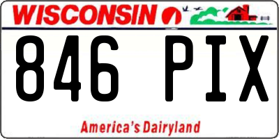 WI license plate 846PIX