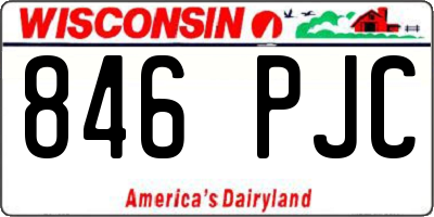 WI license plate 846PJC