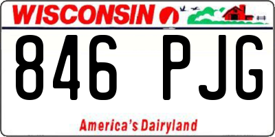 WI license plate 846PJG