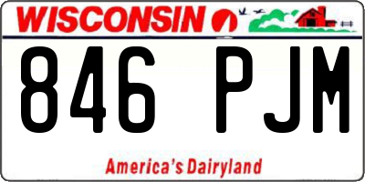 WI license plate 846PJM