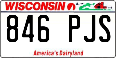 WI license plate 846PJS
