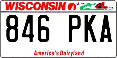 WI license plate 846PKA