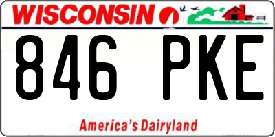 WI license plate 846PKE
