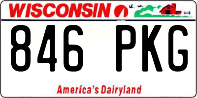 WI license plate 846PKG