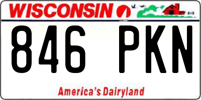 WI license plate 846PKN