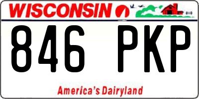 WI license plate 846PKP
