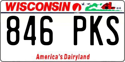 WI license plate 846PKS