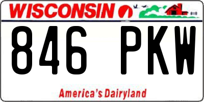 WI license plate 846PKW