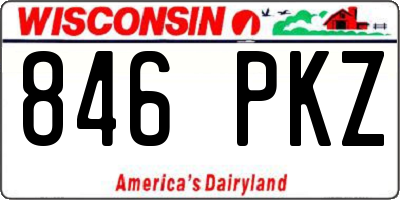 WI license plate 846PKZ