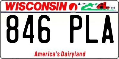 WI license plate 846PLA