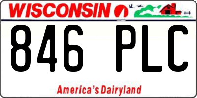 WI license plate 846PLC